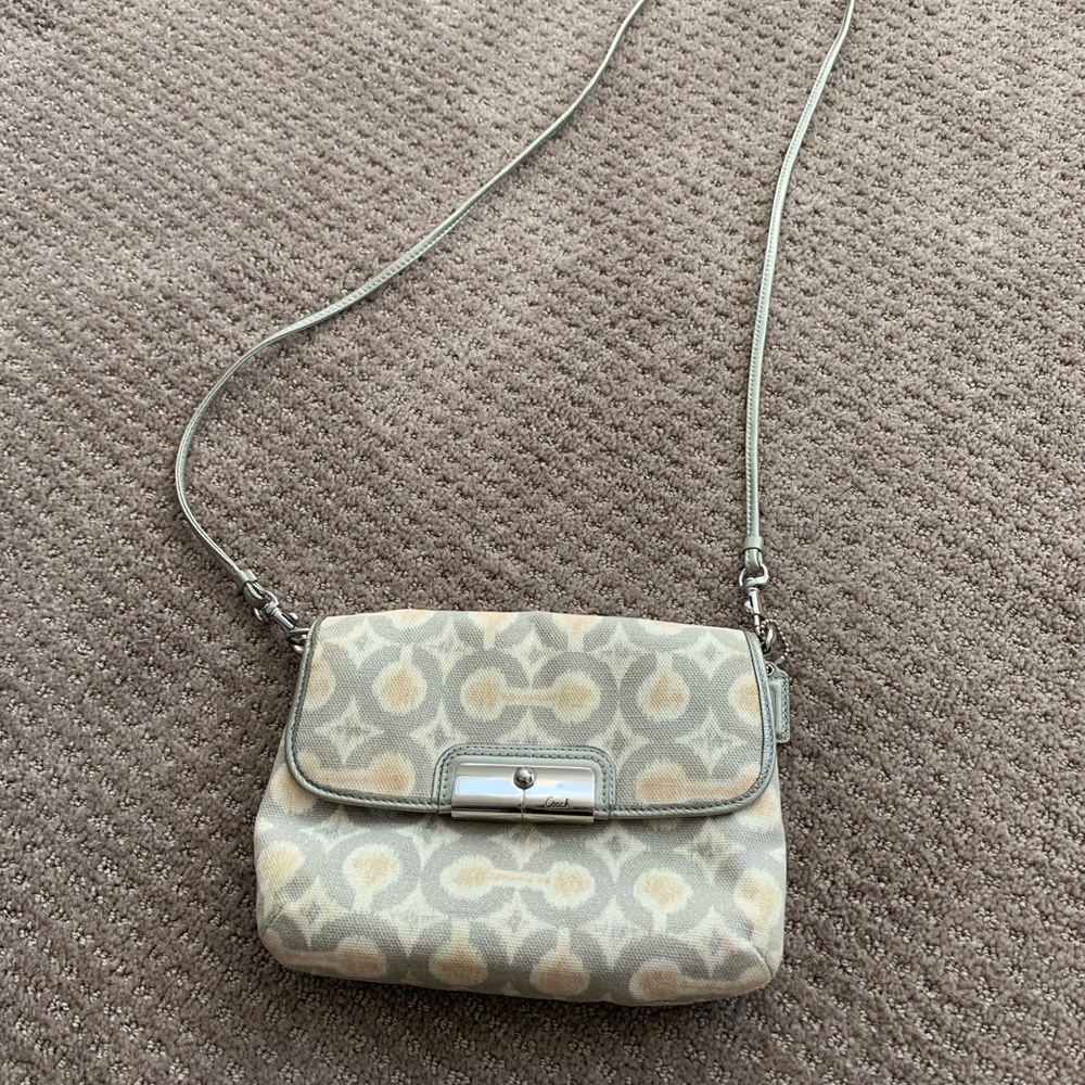 Pink And Tan Crossbody Coach Purse Gem